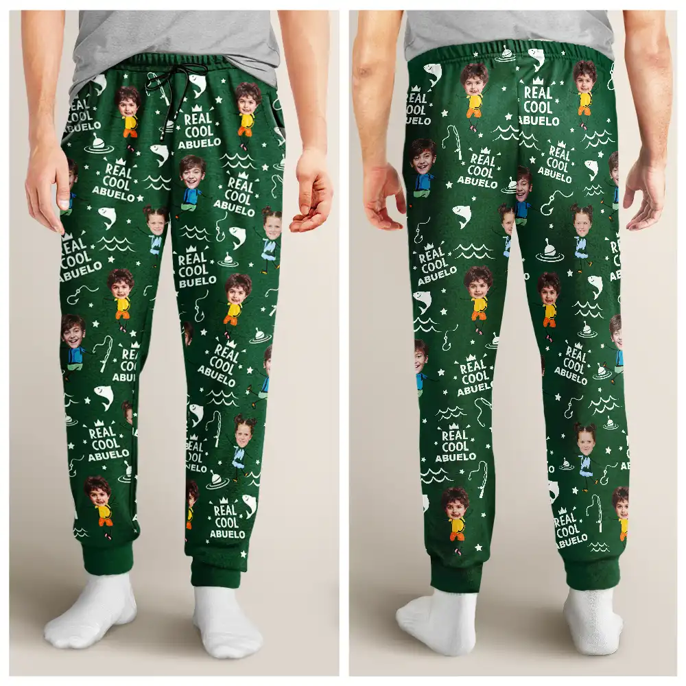 Custom Photo Reel Cool Papa Dad Funny Kids - Personalized Sweatpants - Image 5