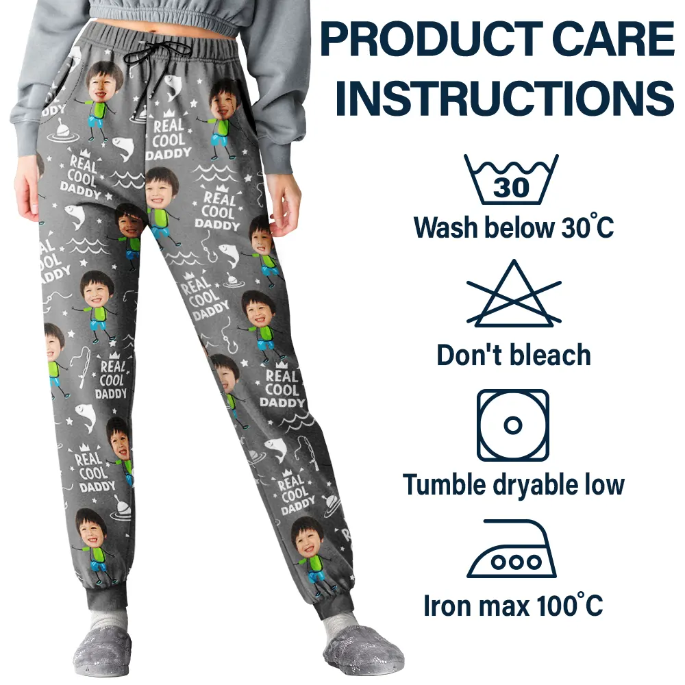 Custom Photo Reel Cool Papa Dad Funny Kids - Personalized Sweatpants - Image 6