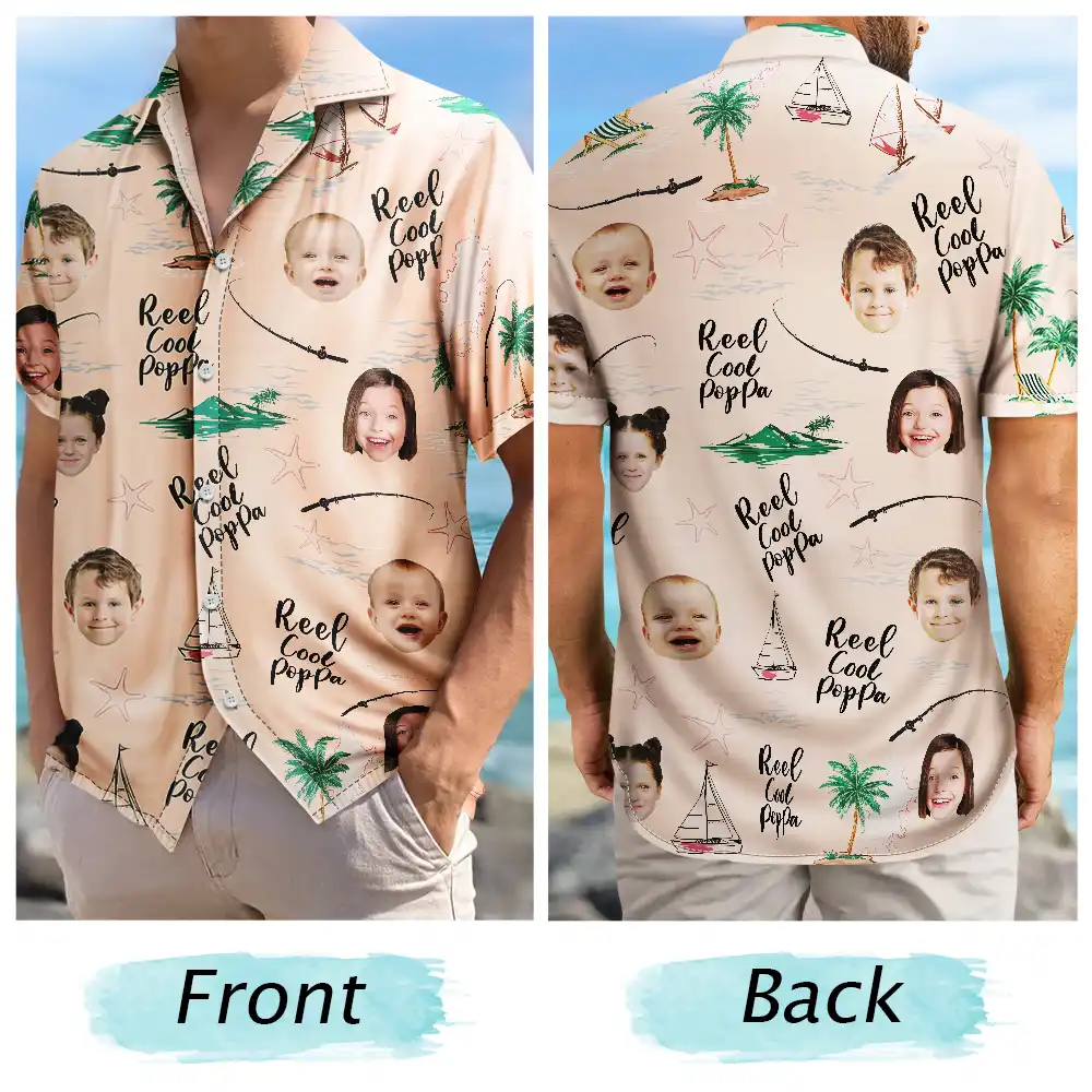 Custom Photo Reel Cool Papa - Personalized Hawaiian Shirt - Image 6
