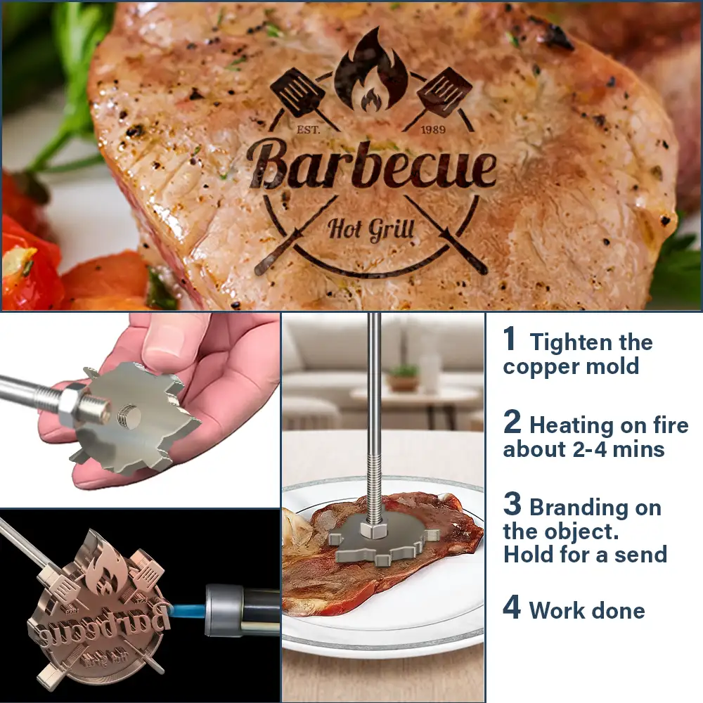 Custom Photo Restaurant Logo, Personal Brand Logo - Personalized Grilling Branding Stamp - Image 4