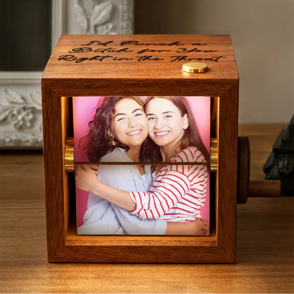 Custom Photo Right In The Throat Bestie Sister - Personalized Flipbook Frame Animation Machine - Image 2