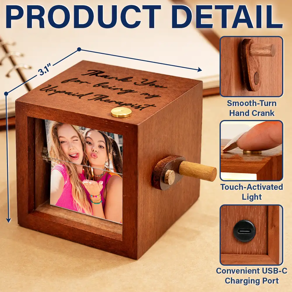 Custom Photo Right In The Throat Bestie Sister - Personalized Flipbook Frame Animation Machine - Image 3