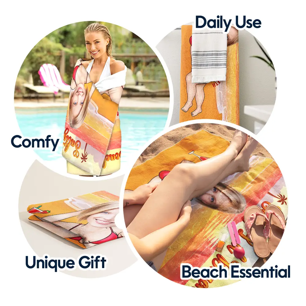 Custom Photo Salty Lil Beach - Personalized Beach Towel - Image 6
