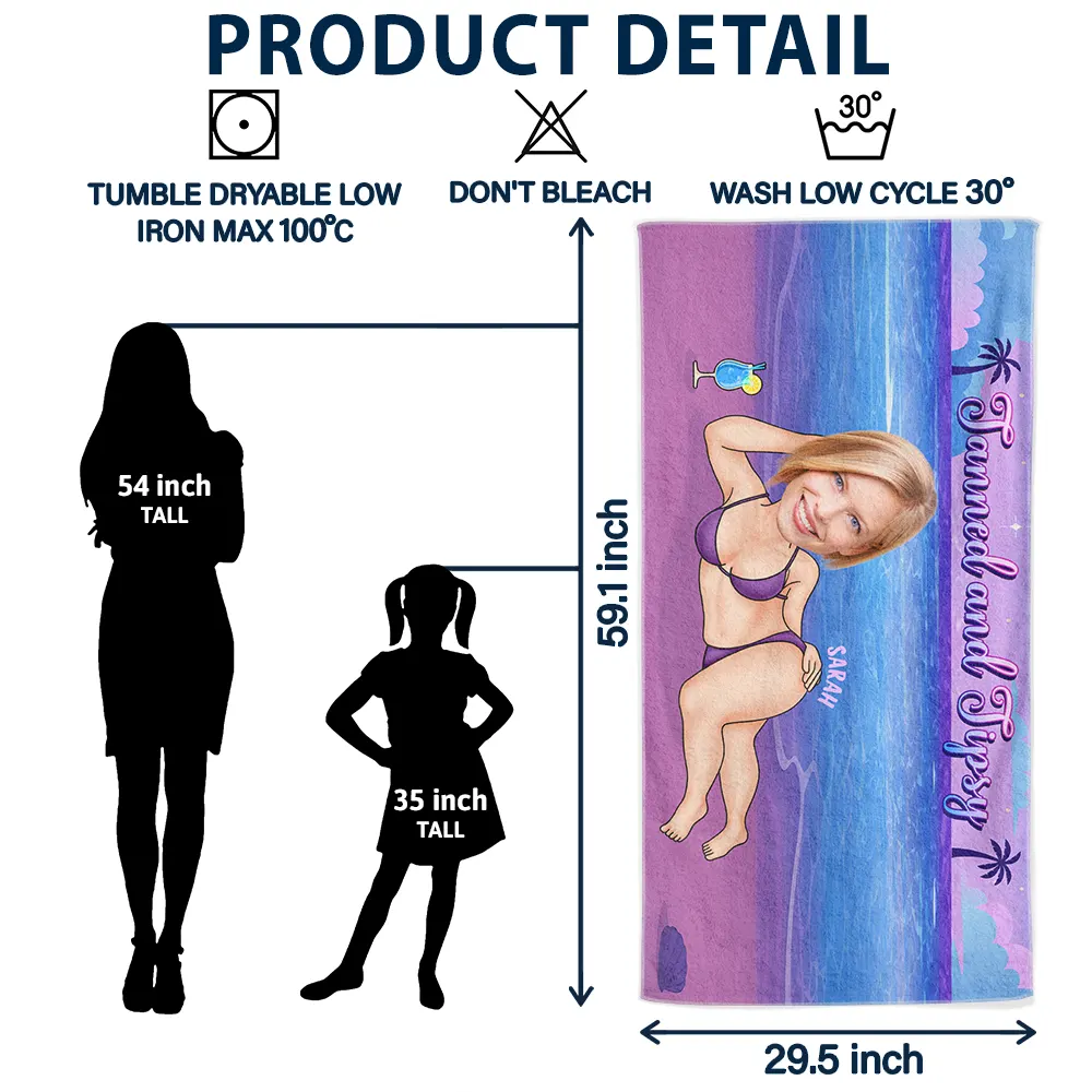 Custom Photo Salty Lil Beach - Personalized Beach Towel - Image 7