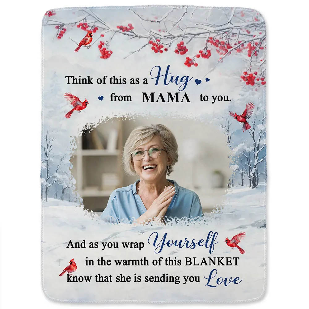 Custom Photo Sending You Love - Personalized Fleece Blanket, Sherpa Blanket - Image 2