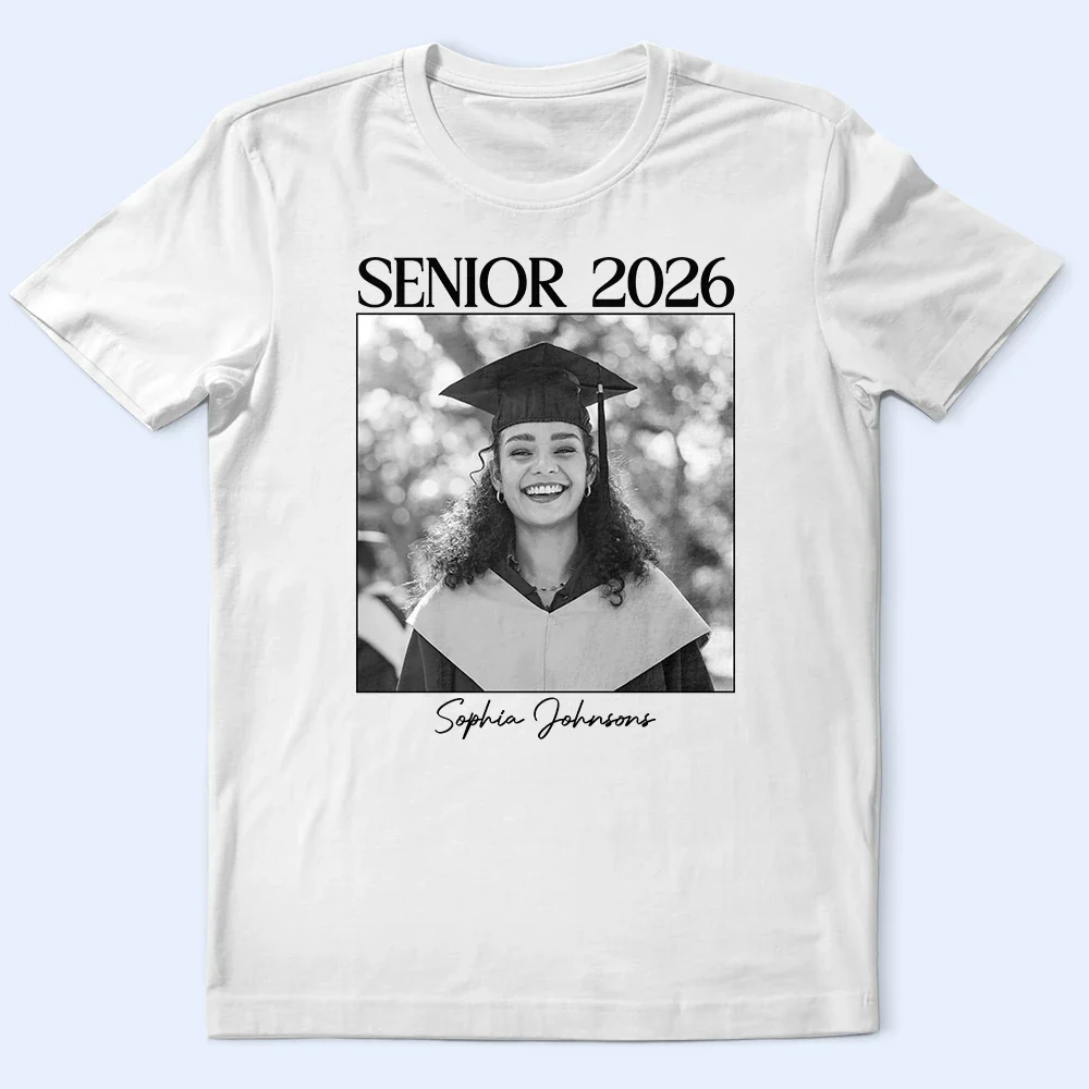 Custom Photo Senior Graduation Gift - Personalized T Shirt - Image 2