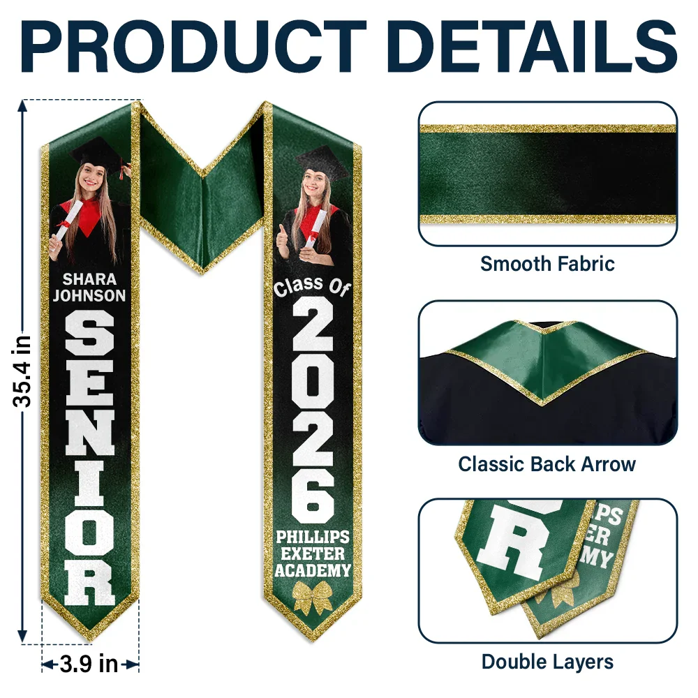 Custom Photo Senior Graduation - Personalized Stoles - Image 6