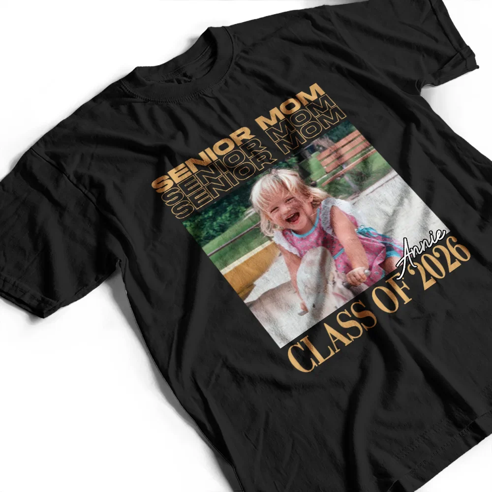 Custom Photo Senior Mom Graduation Vintage Photo - Personalized T Shirt - Image 3