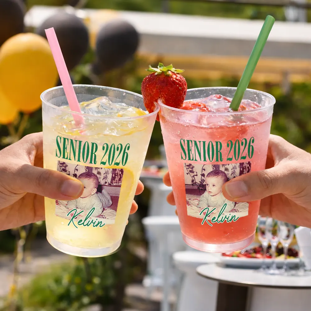 Custom Photo Senior Vinatge Graduation - Personalized Frosted Cups - Image 4