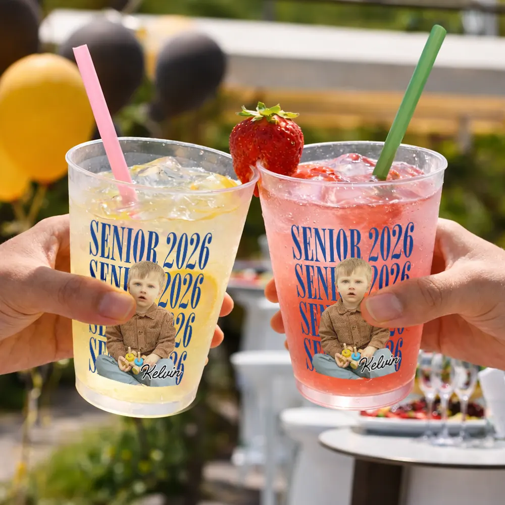 Custom Photo Senior Vintage Portrait - Personalized Frosted Cups - Image 5