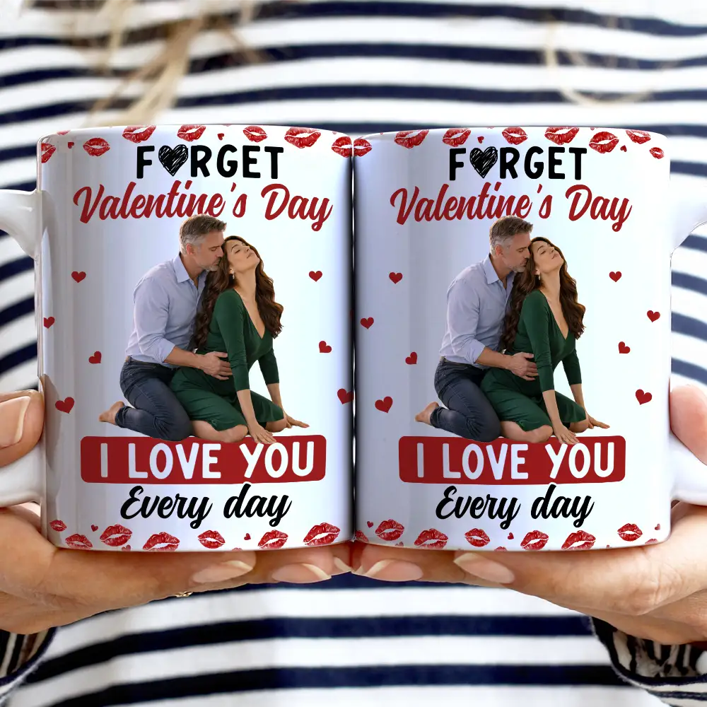 Custom Photo Sexy Couple I Love You Every Day - Personalized White Edge-to-Edge Mug - Image 3