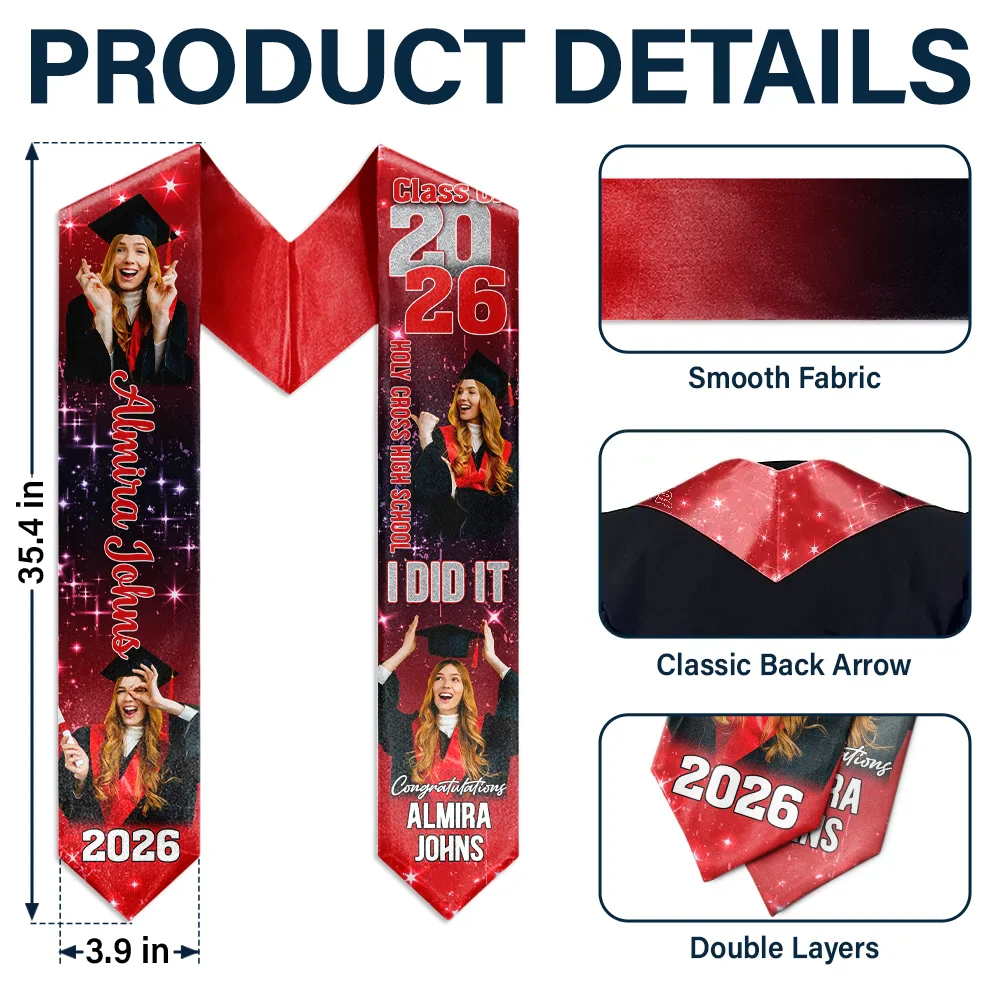 Custom Photo She Believed She Could So She Did - Personalized Stoles - Image 6