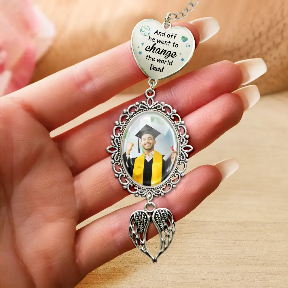 Custom Photo She Went To Change The World - Personalized Graduation Tassel Charm - Image 5