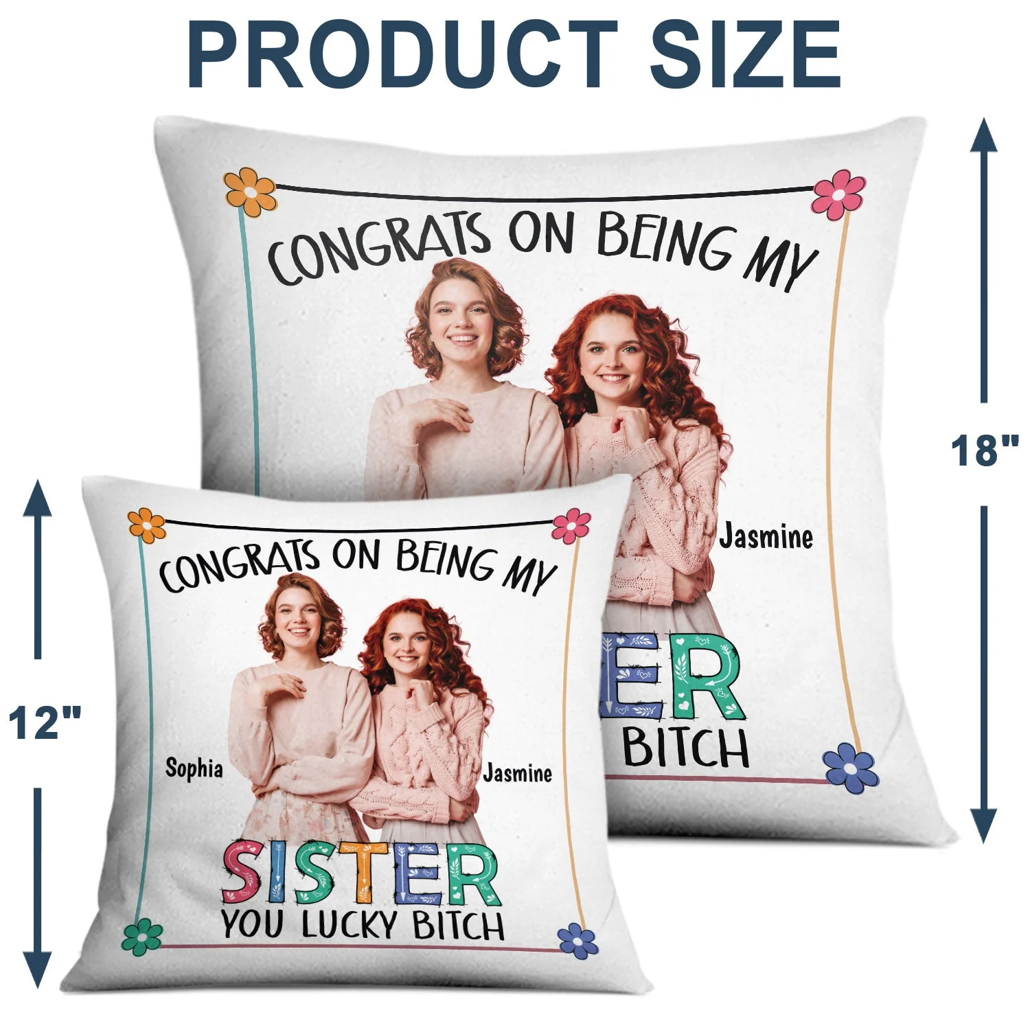 Custom Photo Sibling Congrats On Being My Brother - Gift For Sibling - Personalized Pillow - Image 4
