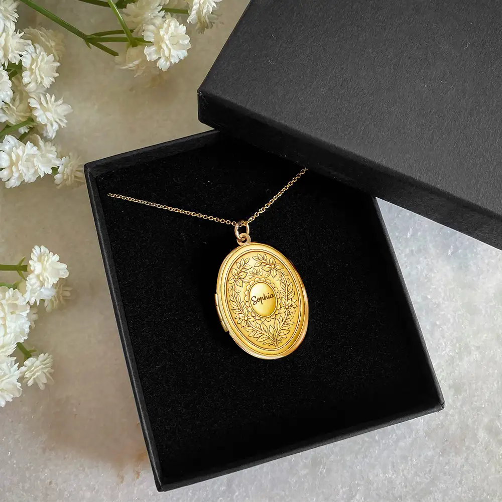 Custom Photo Simple Initial Necklace - Personalized Locket Necklace - Image 5