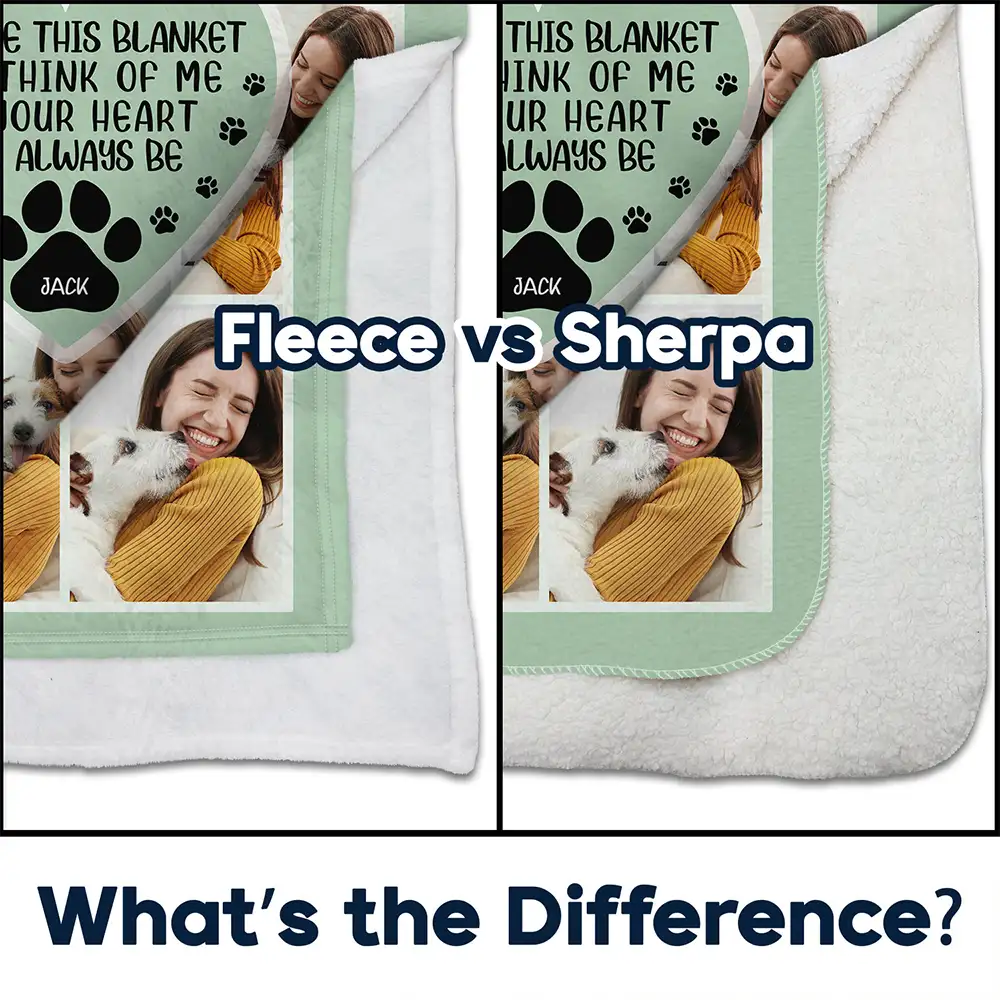 Custom Photo Snuggle This Blanket And Think Of Me - Personalized Fleece Blanket, Sherpa Blanket - Image 4