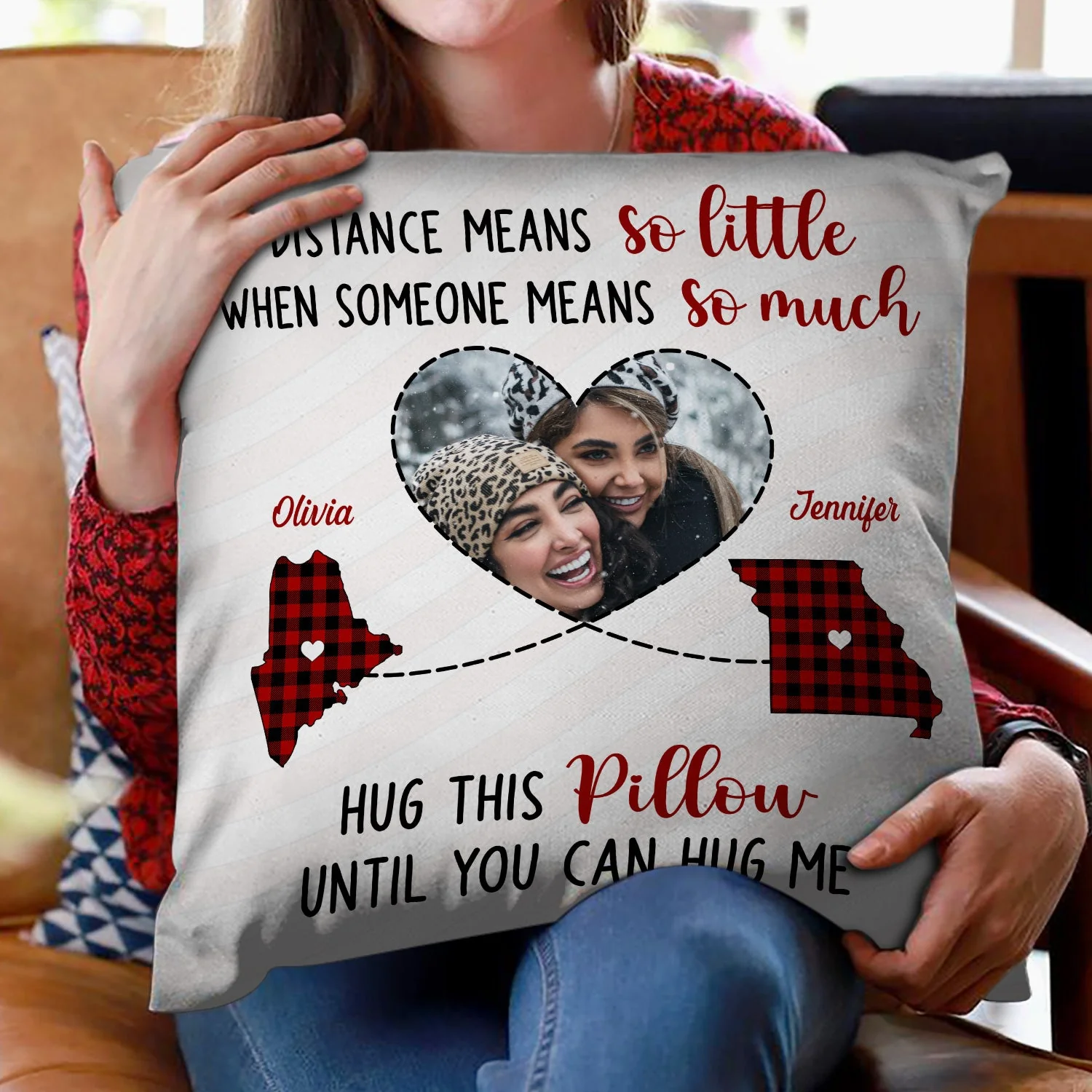 Custom Photo Someone Means So Much Long Distance - Family Gift - Personalized Pillow - Image 2