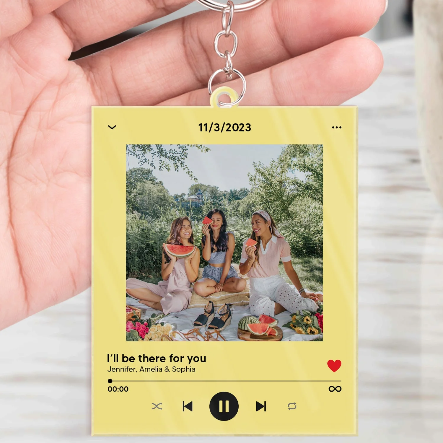 Custom Photo Song Keychain - Gift For Couples, Besties, Family - Personalized Acrylic Keychain - Image 5