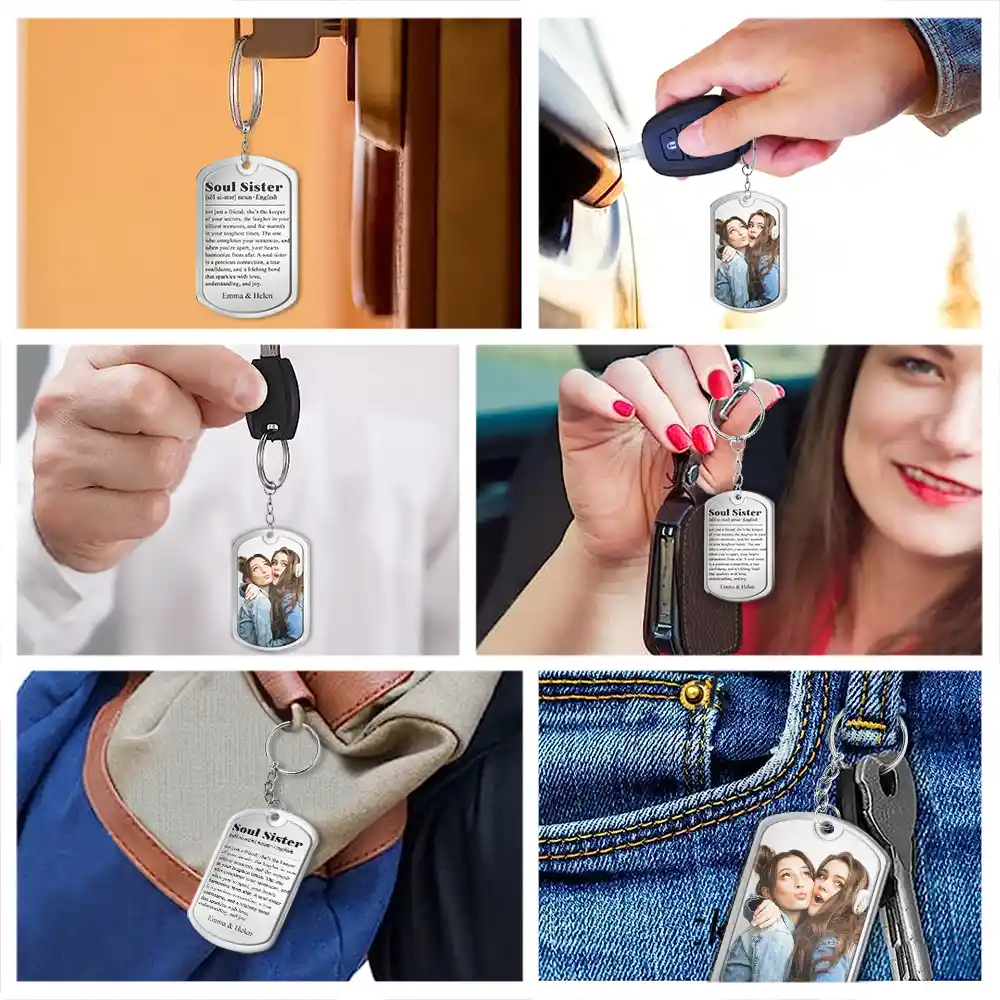 Custom Photo Soul Sister Definition Besties - Personalized Aluminum Keychain - Image 6