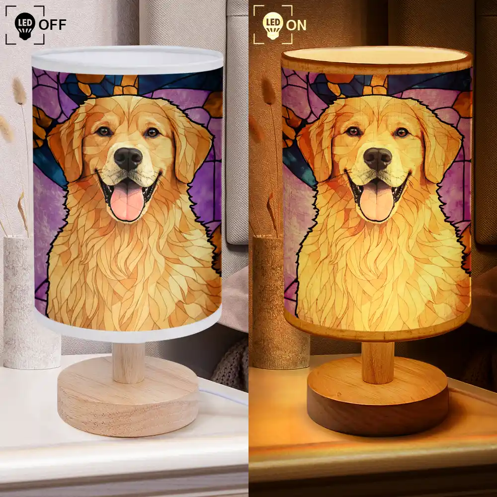 Custom Photo Stained Glass Portrait Mom Grandma Parents Family - Personalized Fabric Lamp - Image 5