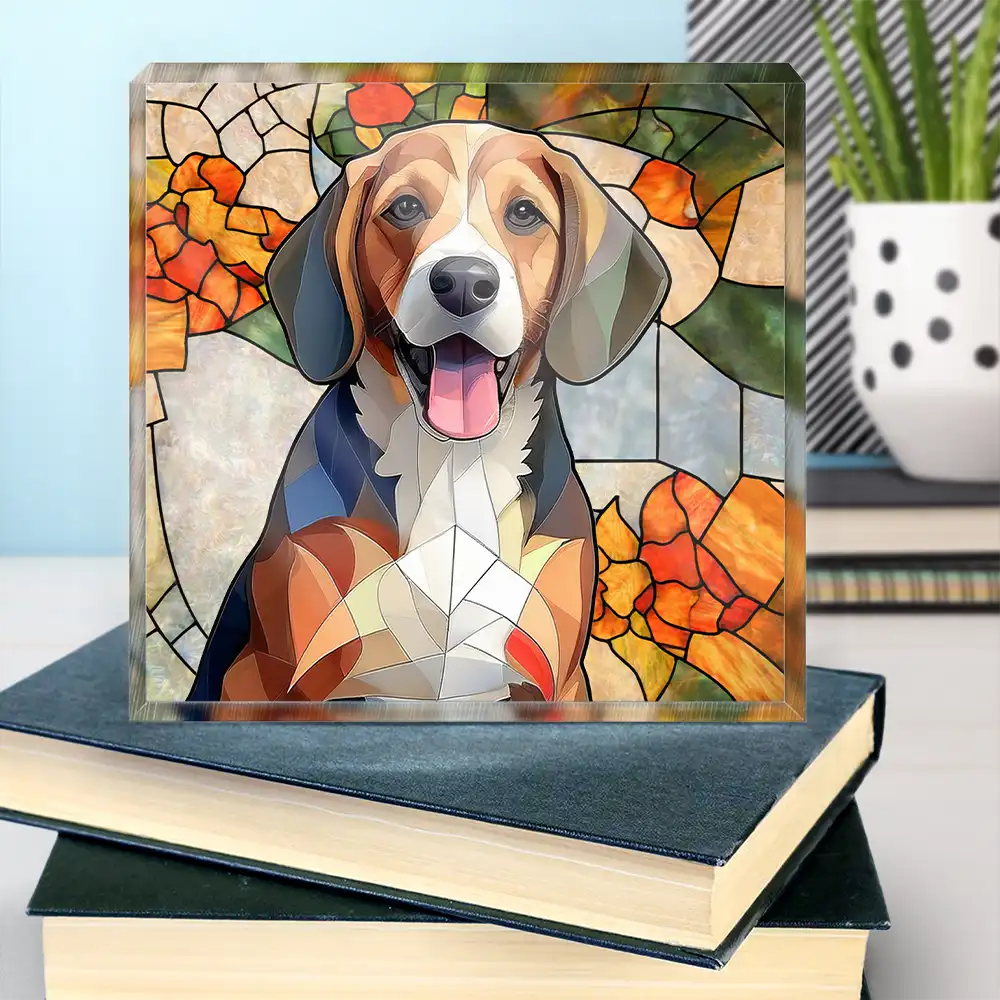Custom Photo Stained Glass Portrait Mom Grandma Parents Family - Personalized Square Shaped Acrylic Plaque - Image 5