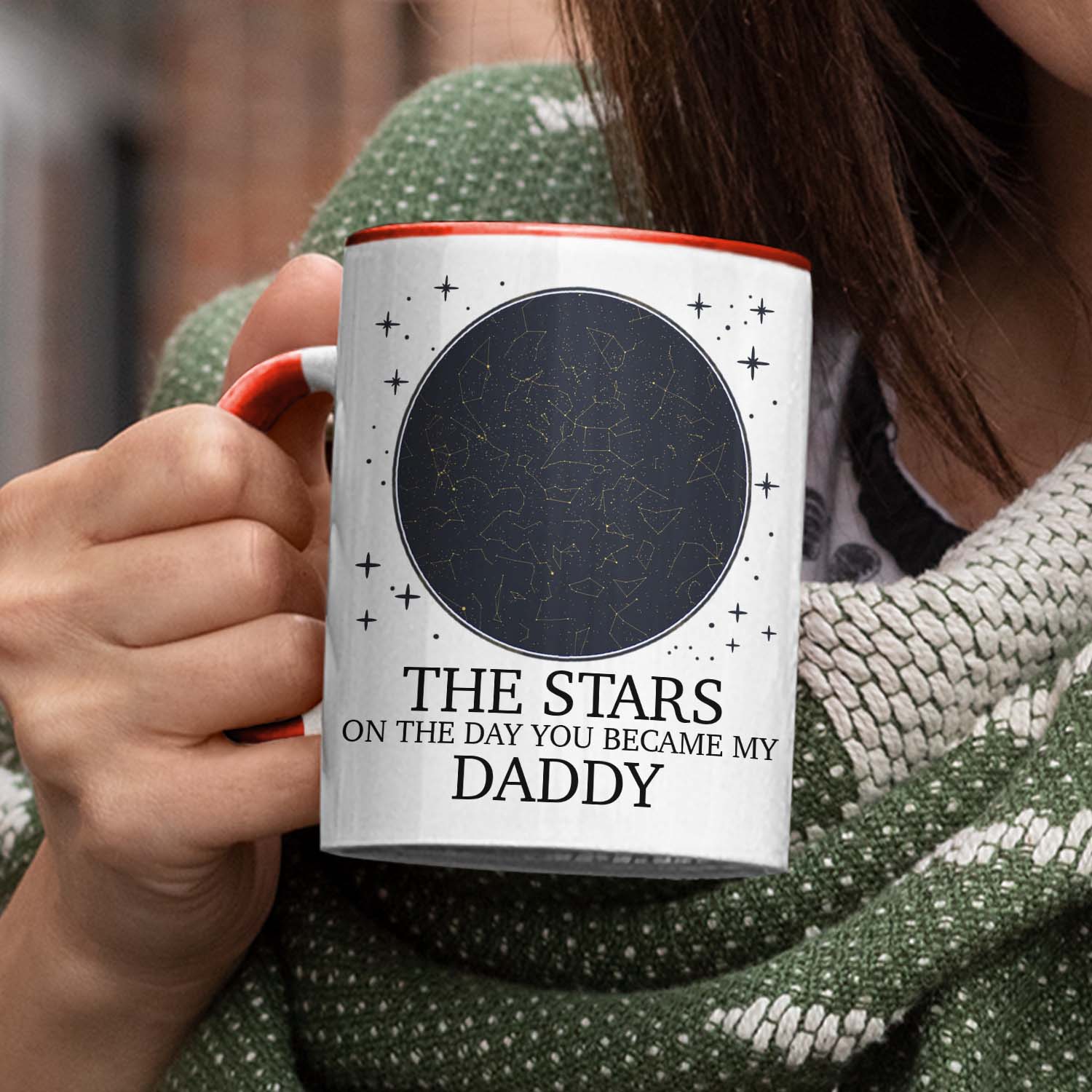 Custom Photo Star Map On The Day You Became My Daddy - Gift For Father, Papa - Personalized Custom Accent Mug - Image 3