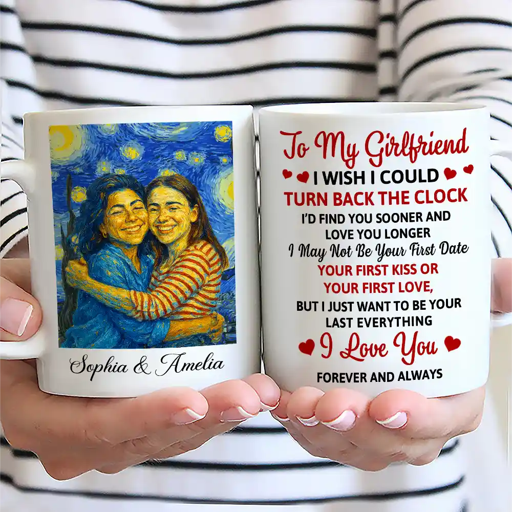Custom Photo Starry Night Couple I Wish I Could Turn Back The Clock - Personalized Mug - Image 3