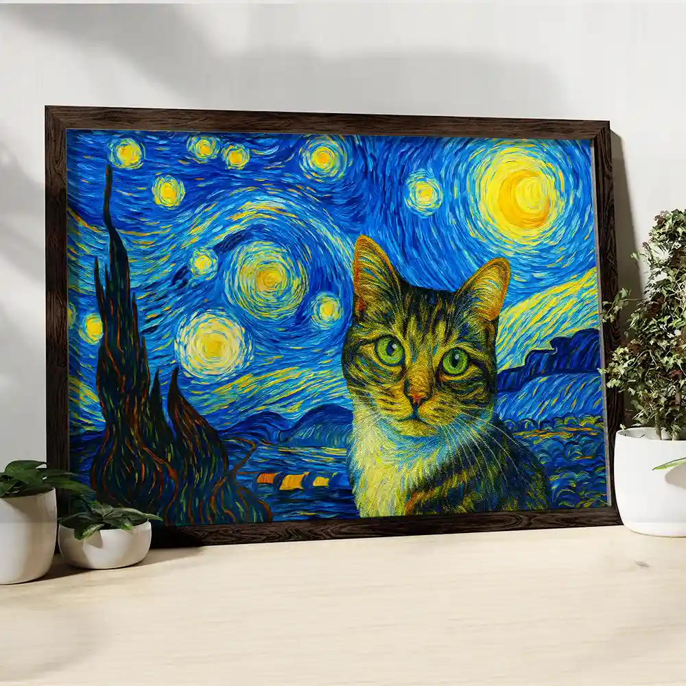 Custom Photo Starry Night Dog Cat Pet - Personalized Poster - Image 5