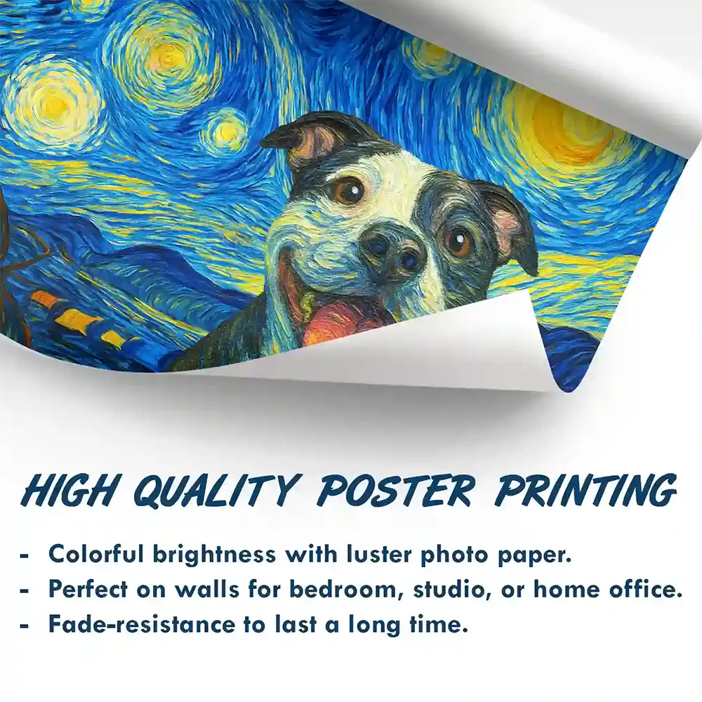 Custom Photo Starry Night Dog Cat Pet - Personalized Poster - Image 7
