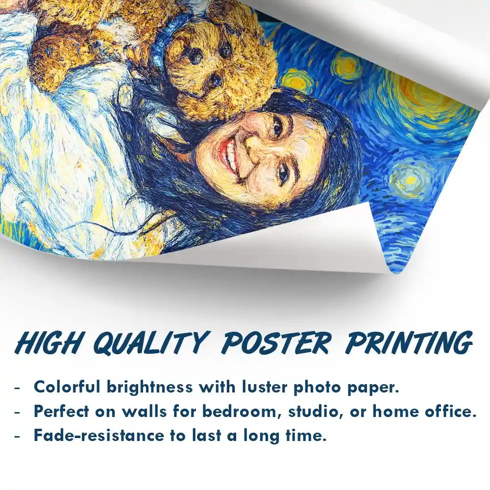 Custom Photo Starry Night Dog Mom Cat Mom Pet Lover - Personalized Poster - Image 6