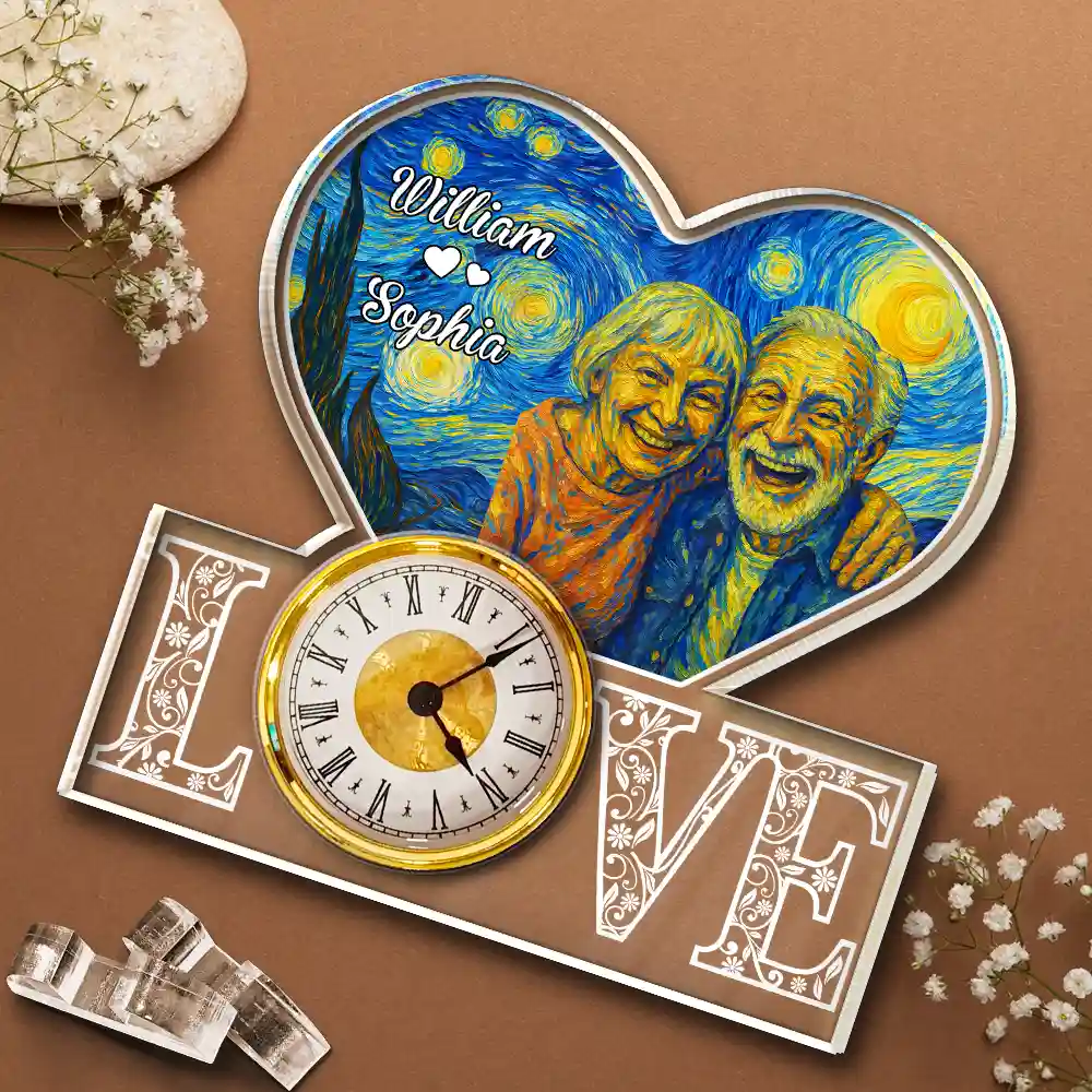 Custom Photo Starry Night You And Me We Got This - Personalized Acrylic Desk Clock - Image 5