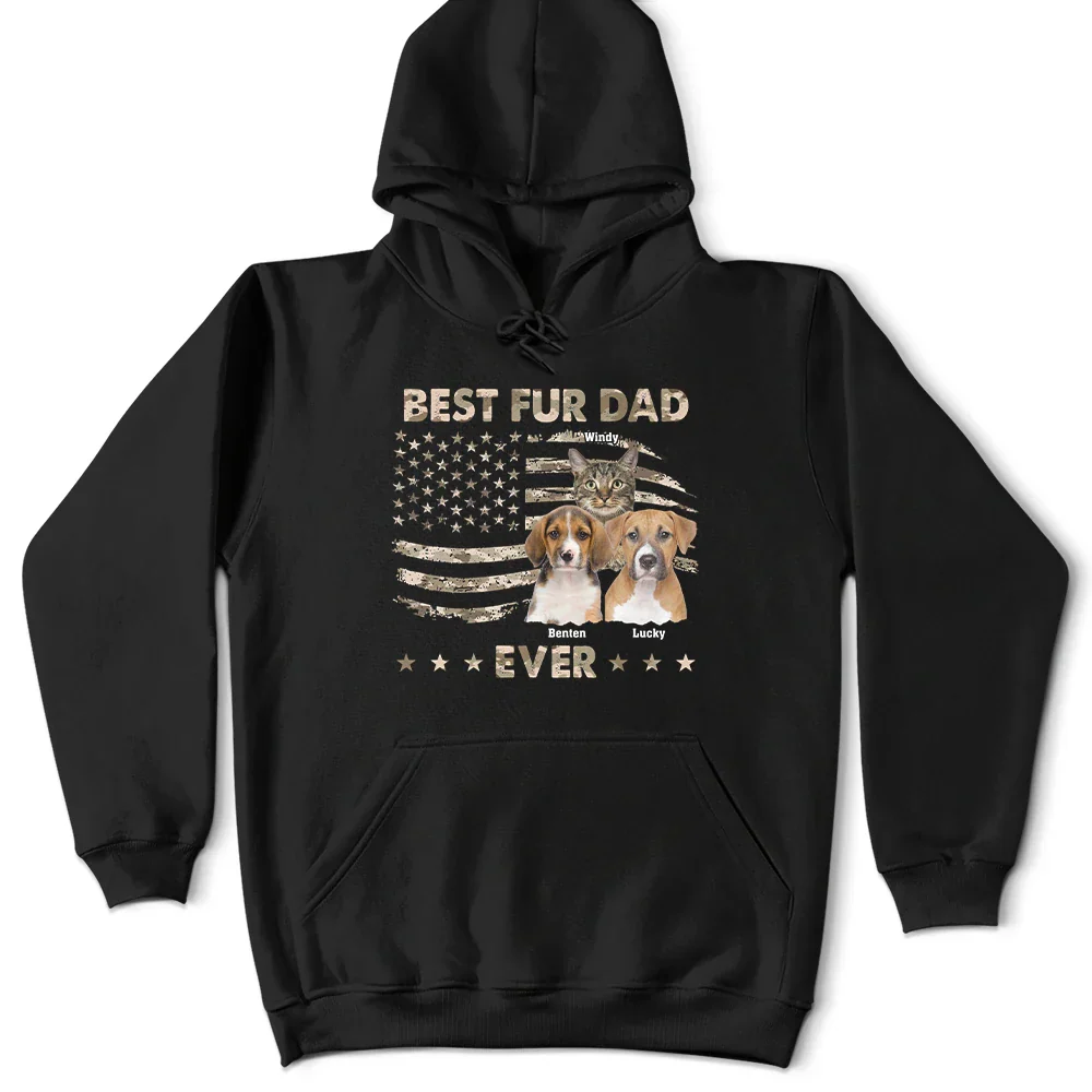 Custom Photo Stars And Striped Pet Dad - Personalized T Shirt - Image 5