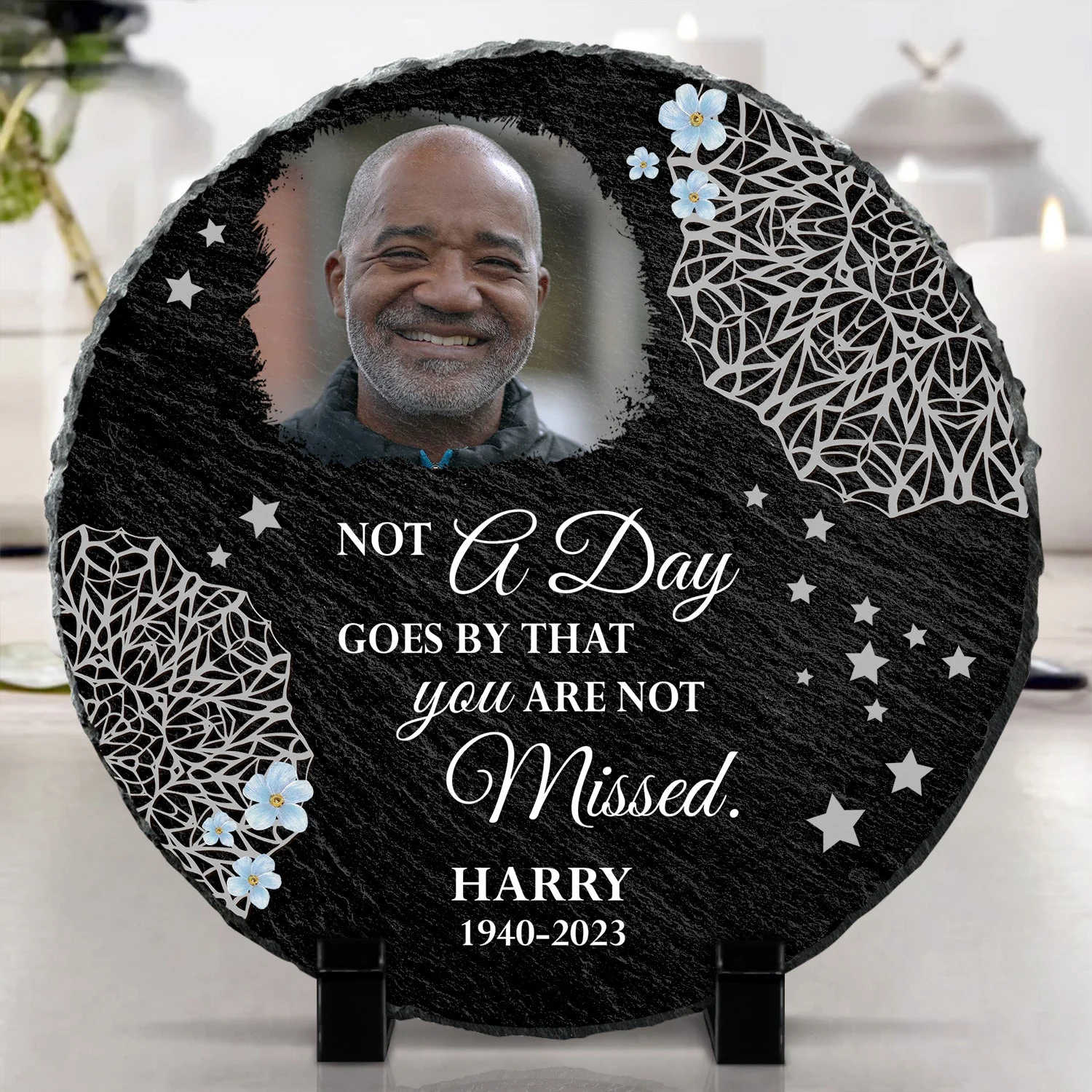 Custom Photo Stars In The Sky - Memorial Gift, Sympathy Gift - Personalized Circle Memorial Garden Stone - Image 4