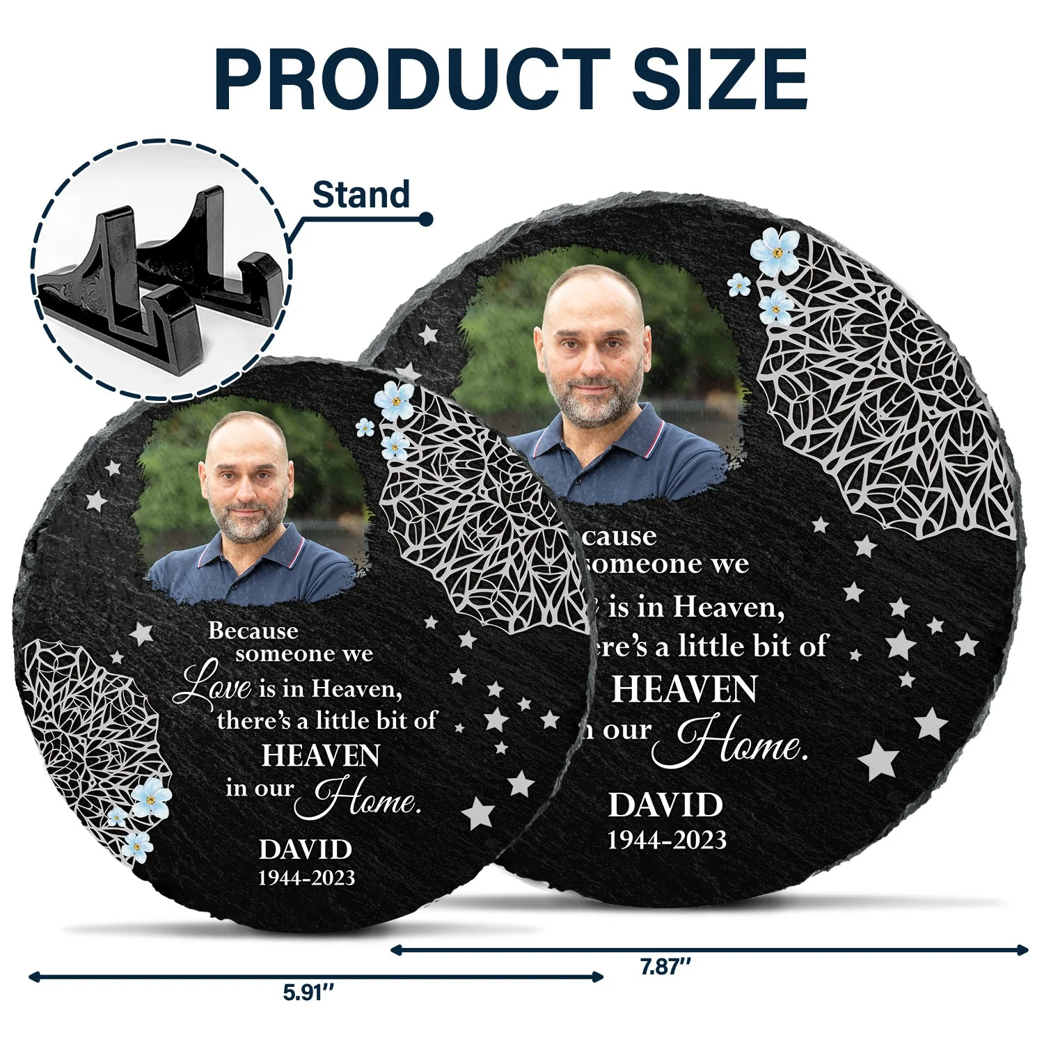 Custom Photo Stars In The Sky - Memorial Gift, Sympathy Gift - Personalized Circle Memorial Garden Stone - Image 5