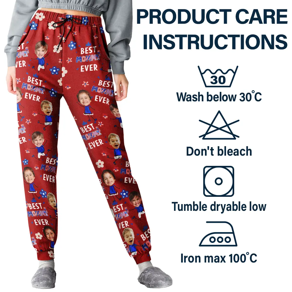 Custom Photo Stars & Stripes Best Mom Dad Grandma Grandpa Ever - Personalized Pajama Pants - Image 7