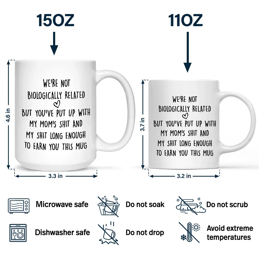 Custom Photo Stepdad Bonus Dad We're Not Biologically Related - Personalized Mug - Image 4