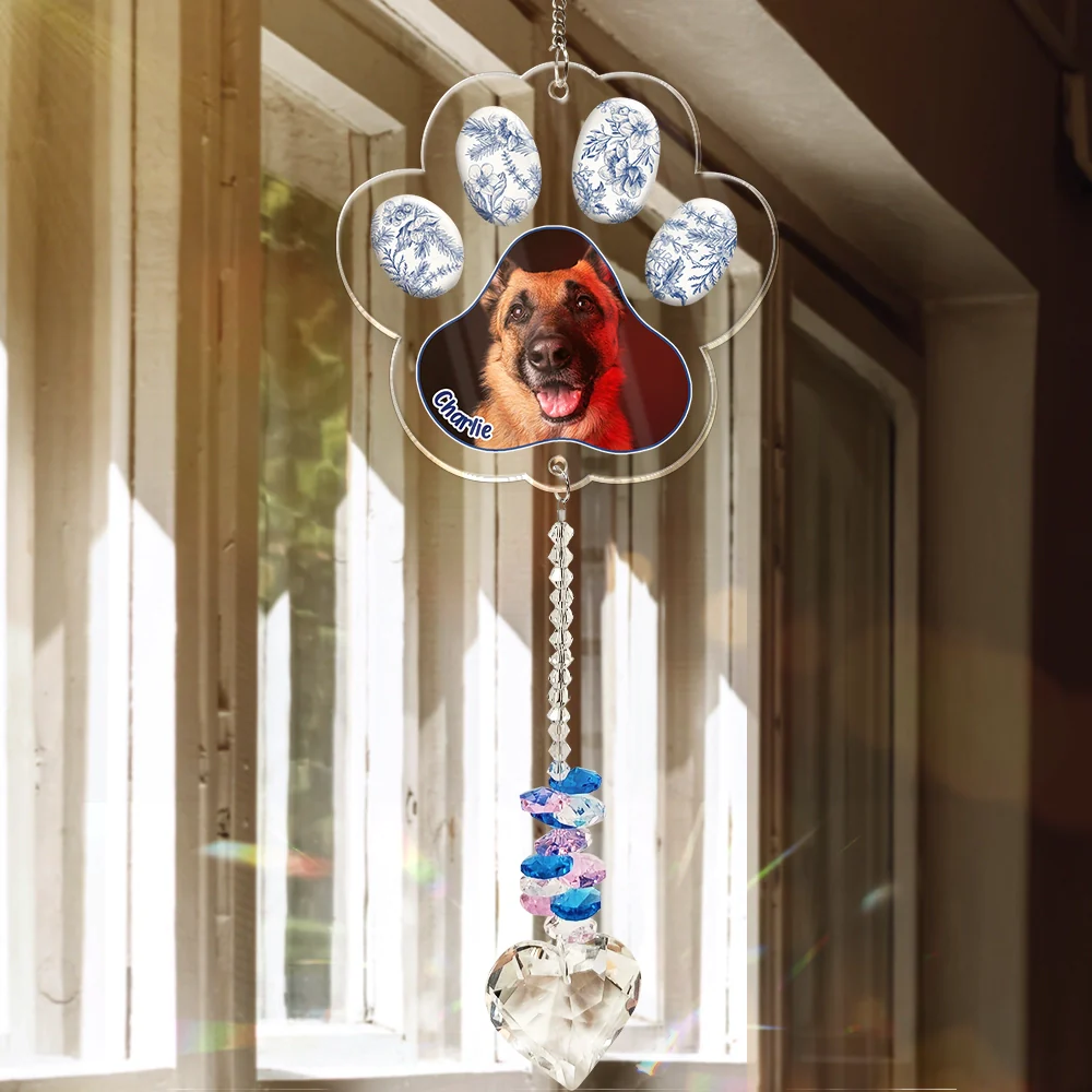 Custom Photo Sympathy Pet Memorial Gift Sorry You Have Lost - Personalized Heart Crystal Suncatcher - Image 3