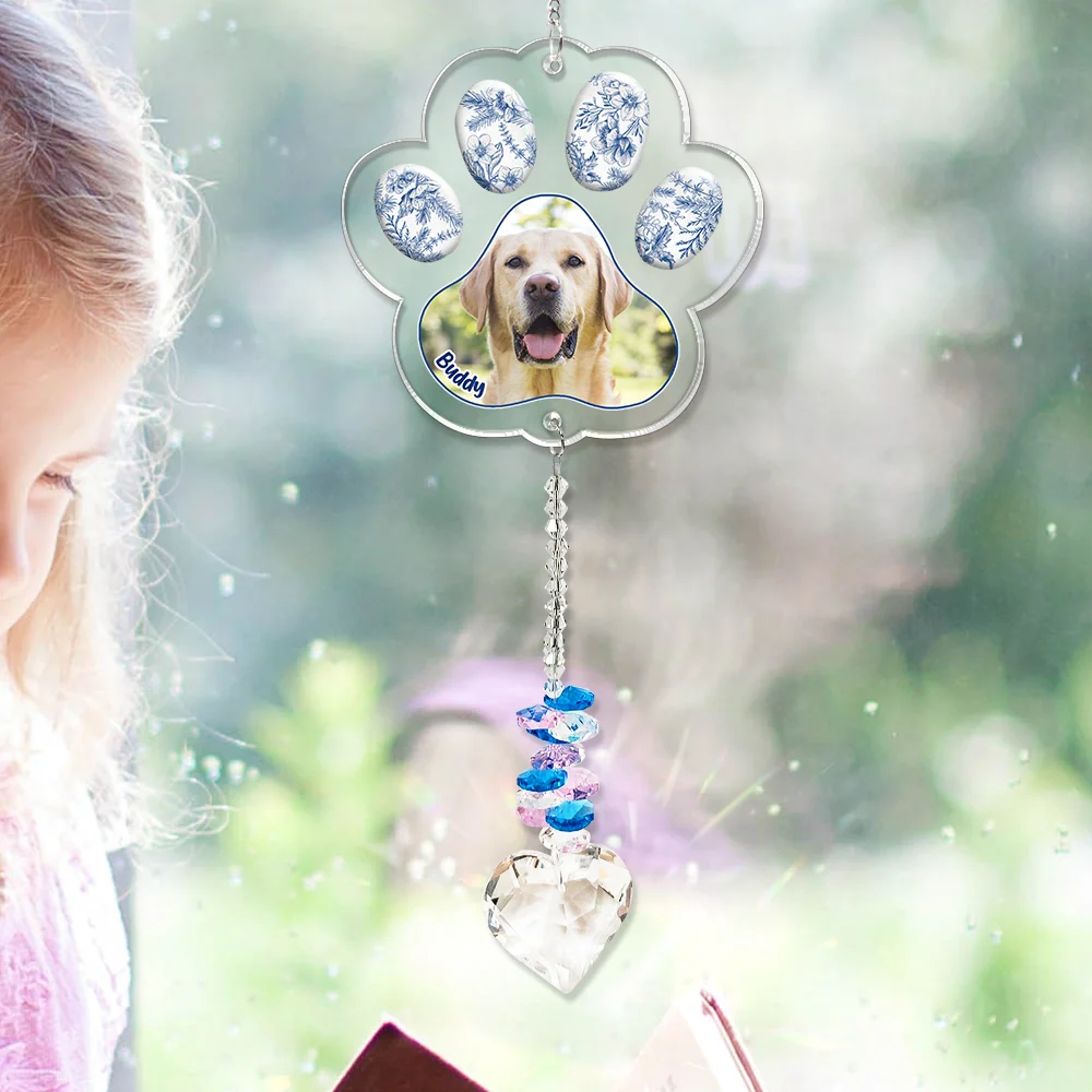 Custom Photo Sympathy Pet Memorial Gift Sorry You Have Lost - Personalized Heart Crystal Suncatcher - Image 6