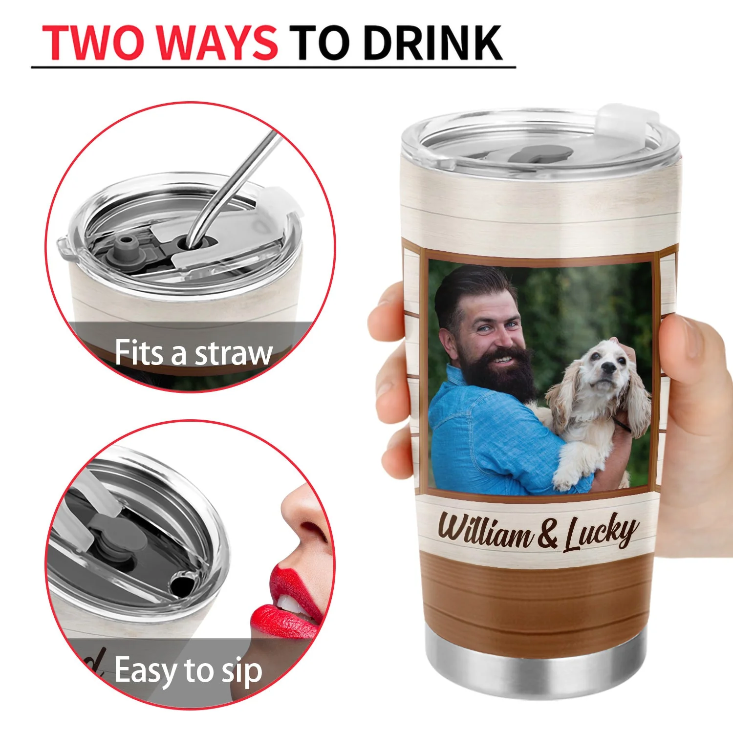 Custom Photo Thank You Best Dog Mom Ever, Best Cat Dad Ever - Gift For Pet Lovers - Personalized Custom Tumbler - Image 4
