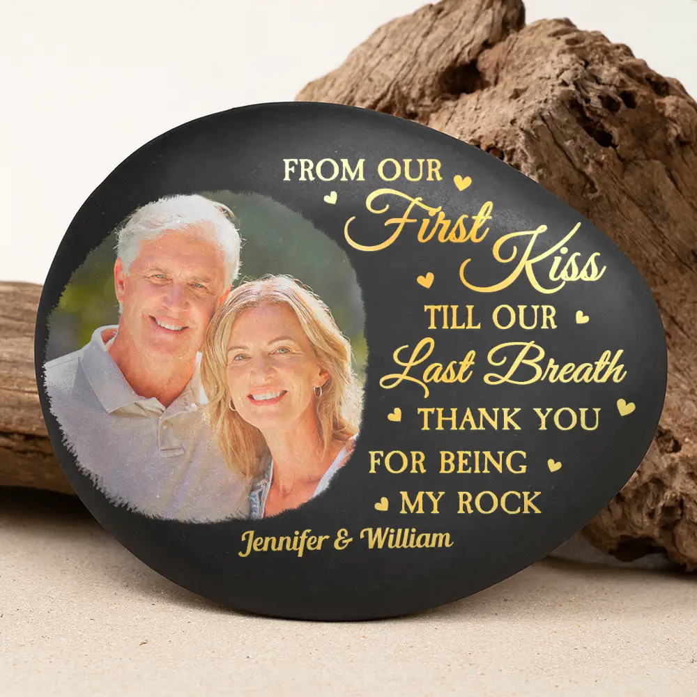 Custom Photo Thank You For Being My Rock - Personalized Printed Rock - Image 3
