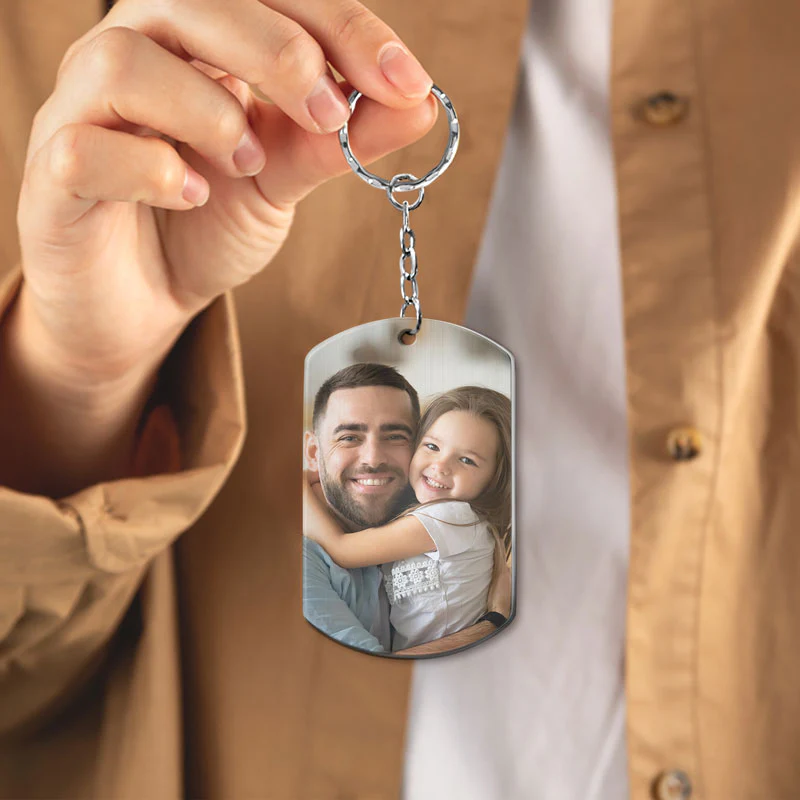 Custom Photo Thank You For Teaching Me How To Be Strong - Personalized Aluminum Keychain - Image 4