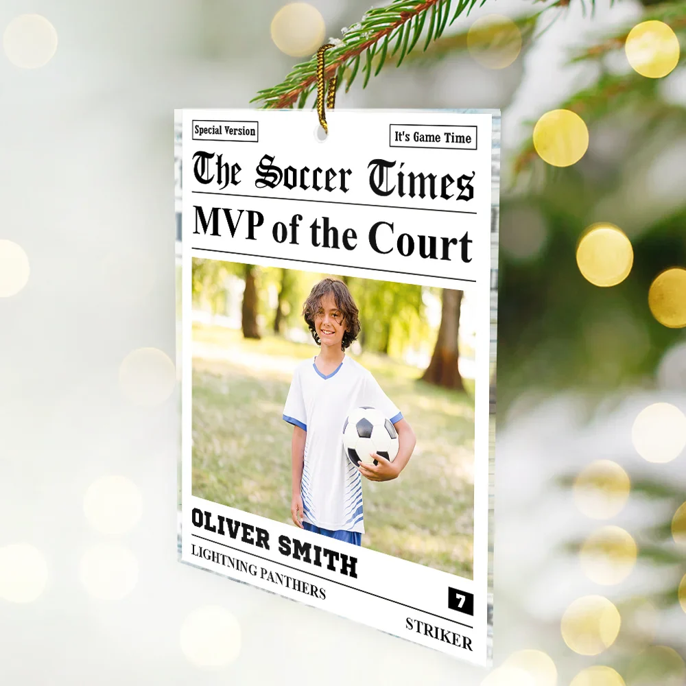 Custom Photo The Baseball Times - Personalized Custom Shaped Acrylic Ornament - Image 2