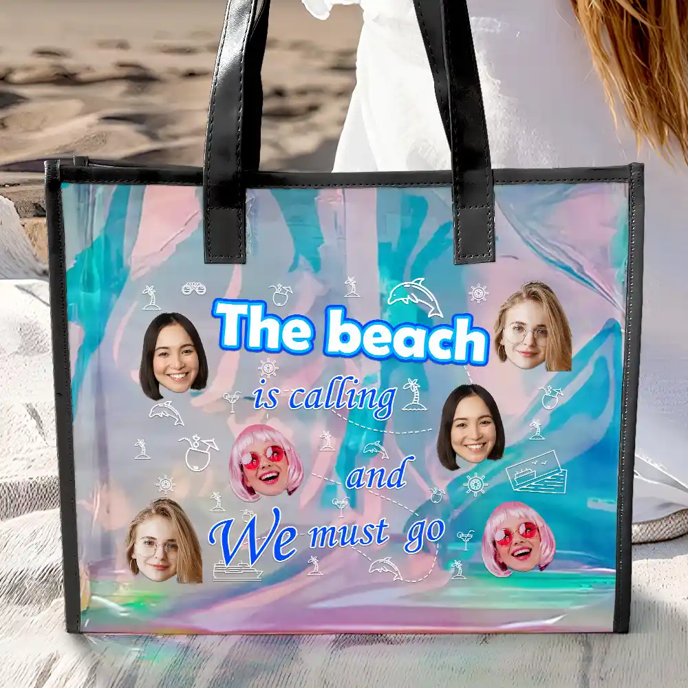 Custom Photo The Beach Is Calling And I Must Go - Personalized Holographic Tote - Image 4