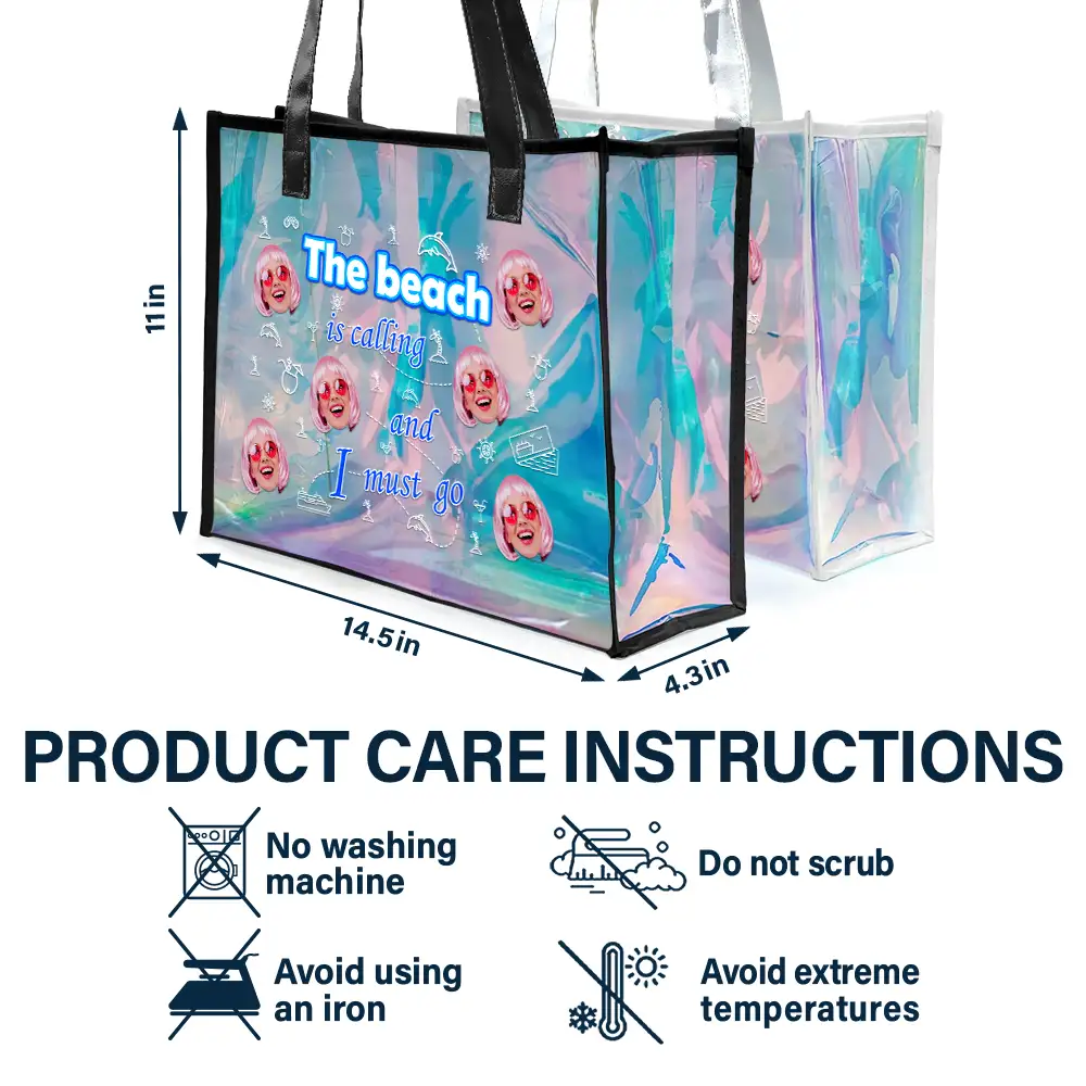 Custom Photo The Beach Is Calling And I Must Go - Personalized Holographic Tote - Image 6
