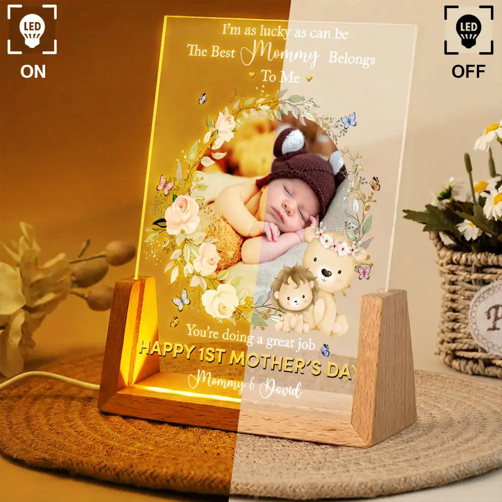 Custom Photo The Best Mommy Belongs To Me - Personalized Night Light - Image 3