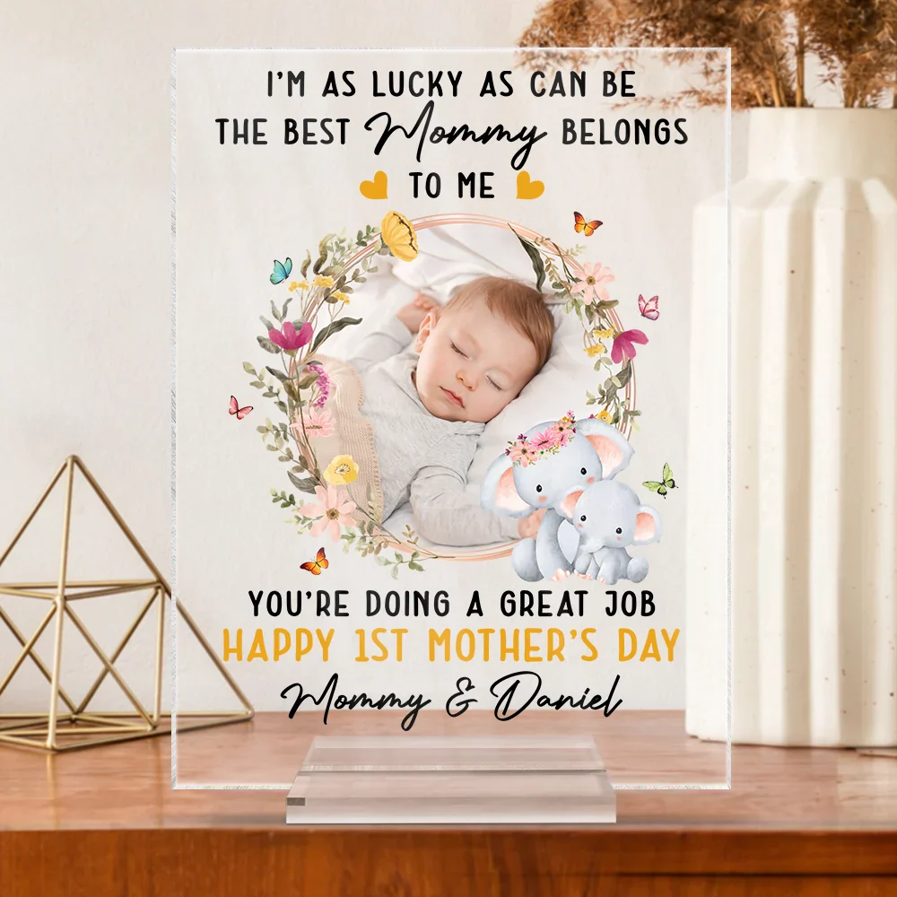 Custom Photo The Best Mommy Belongs To Me - Personalized Vertical Rectangle Acrylic Plaque - Image 3