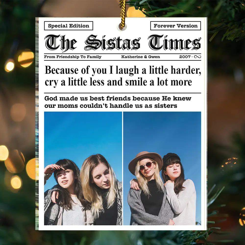 Custom Photo The Besties Times - Personalized Custom Shaped Acrylic Ornament - Image 3