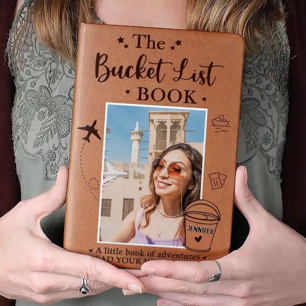 Custom Photo The Bucket List Book Embracing Moments Not Things - Personalized Leather Journal - Image 4
