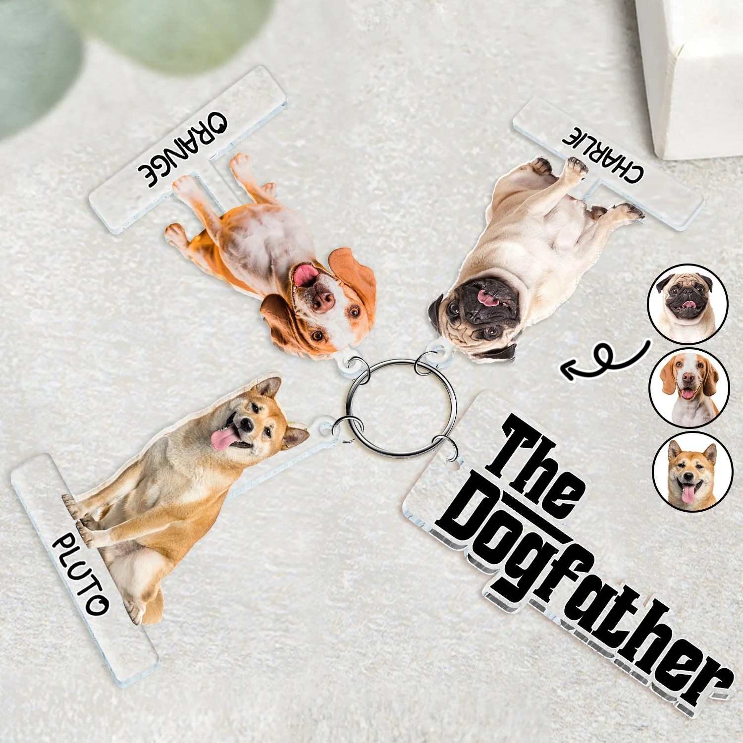 Custom Photo The Cat Dog Mother Father - Gift For Pet Lovers - Personalized Acrylic Tag Keychain - Image 2