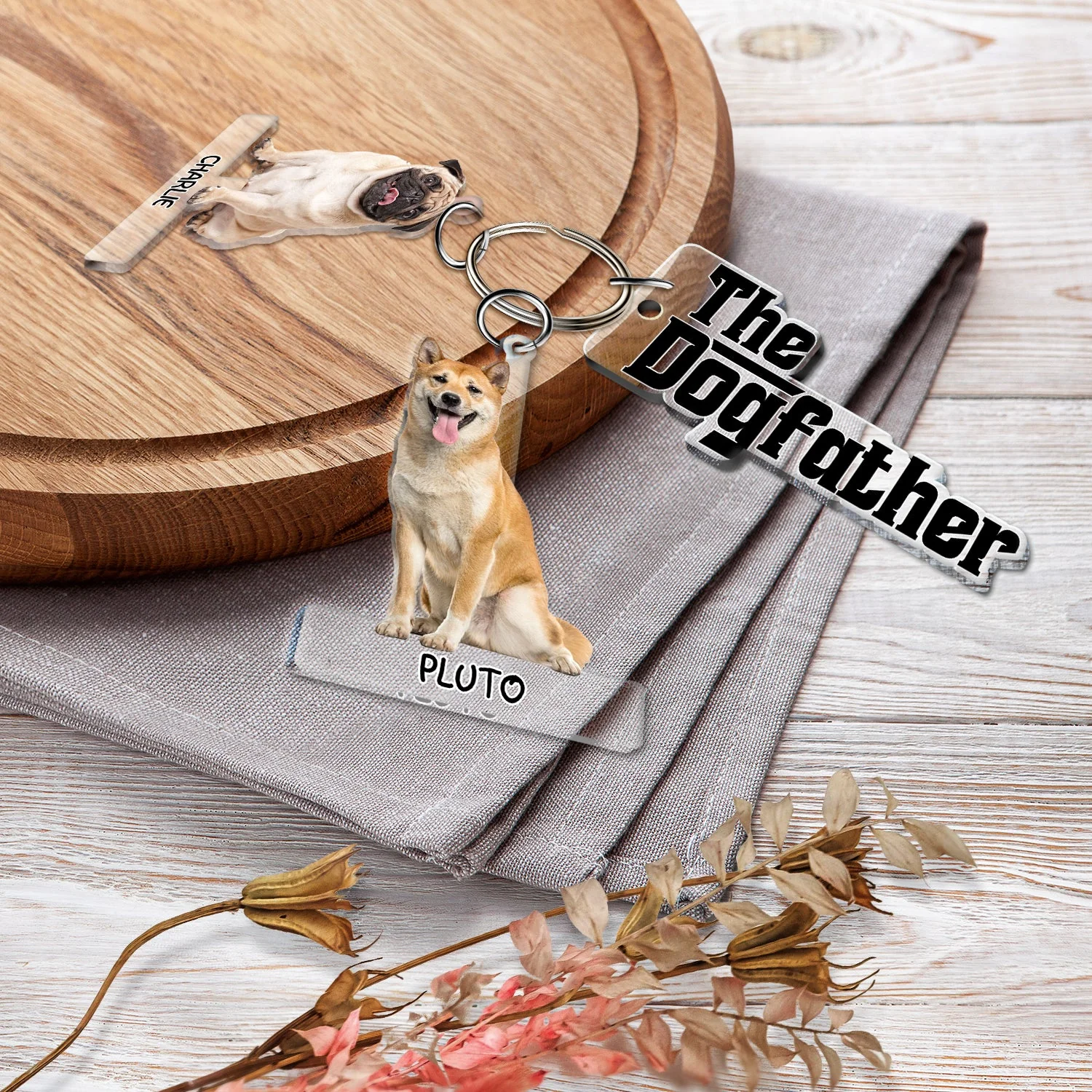 Custom Photo The Cat Dog Mother Father - Gift For Pet Lovers - Personalized Acrylic Tag Keychain - Image 6